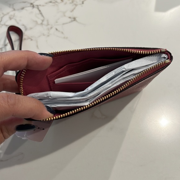 Coach Leather Corner Zip Wristlet Clutch - Picture 3 of 5